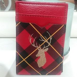 Charming Charlie Flannel Deer Cardholder